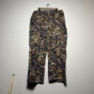 VTG Jerzees Mossy Oak Duck Camo Tree Cargo Pant Men 40x32 Green Hunting Gorp